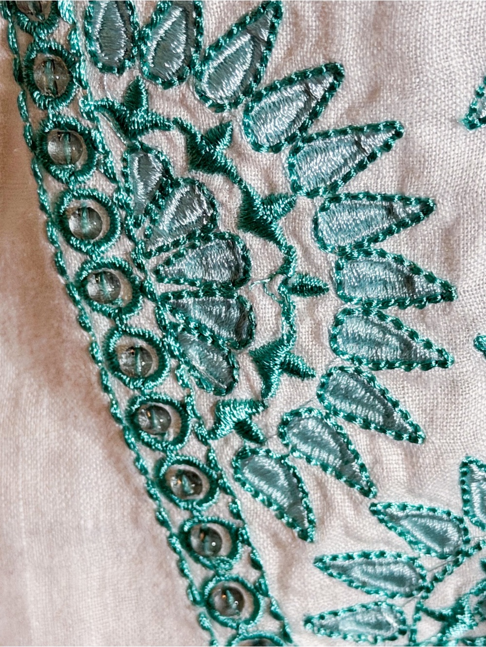 Charter Club Luxury Tunic Women’s Large 100% Linen Breathable Boho Embroidered - Picture 6 of 11